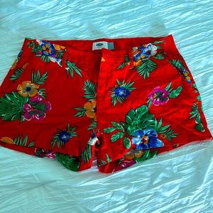 Red everyday Hawaiian shorts